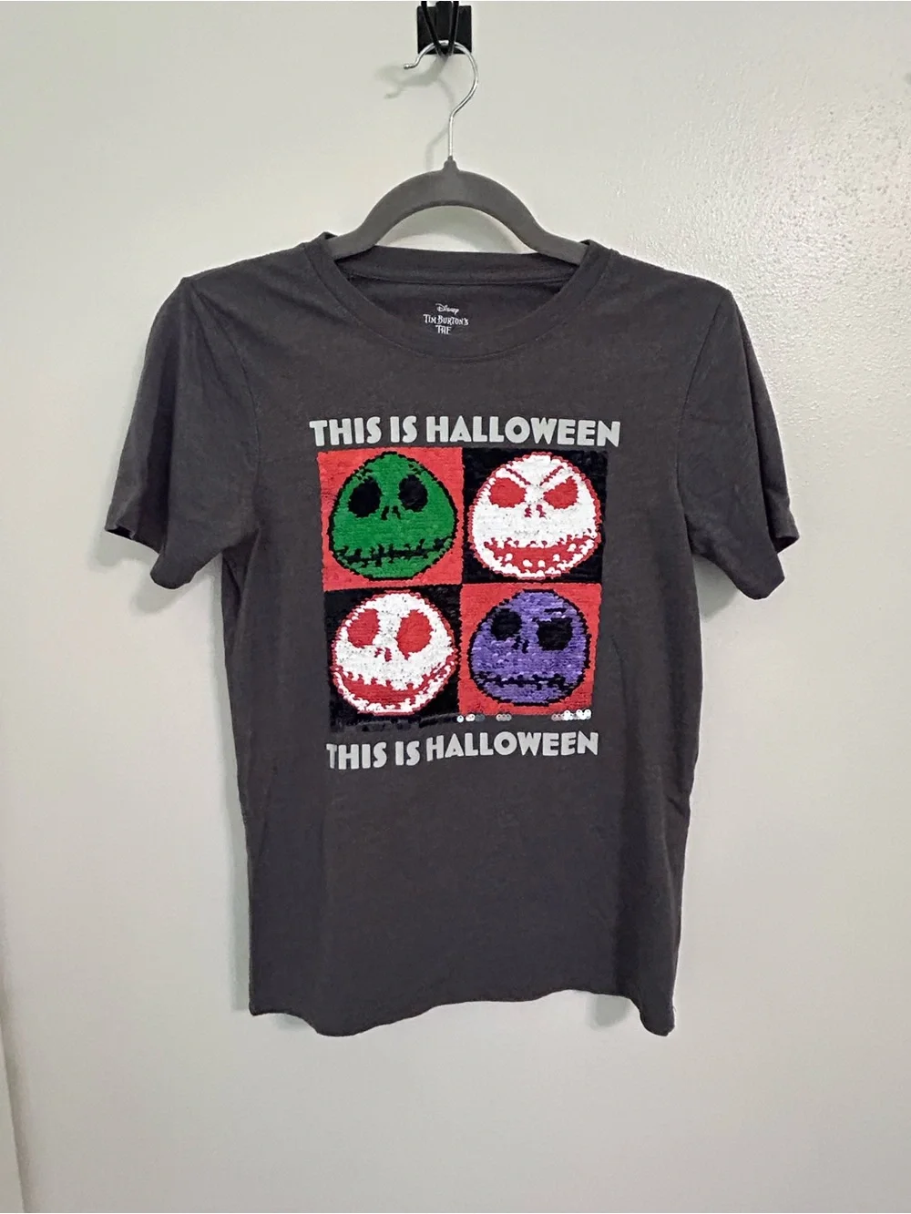 Disney Black 'This Is Halloween' Flip Sequin Tee